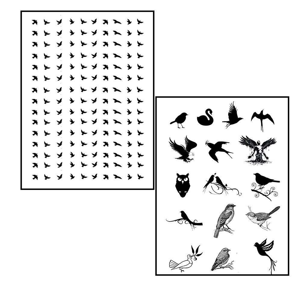 Basliksiz-1.jpg Epoksi Şeffaf Kuş Figür, Obje Sticker Seti - Epoksi Reçine - Görsel 1
